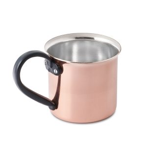 Tazza in Rame Stagnato Manico Nero Prodotto Artigianalmente in Italia